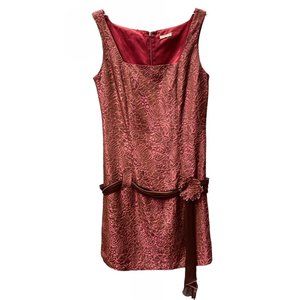 RARE Notice Pink And Brown Floral Damask Mini Dress Size Small